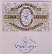 ETIQUETA DE CHAMPAGNE "G.H.MUMM & CO"GRAND CREMANT