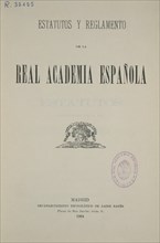 PORTADA- ESTATUTOS Y REGLAMENTO DE LA REAL ACADEMIA DE LA LENGUA- 1904
MADRID, ACADEMIA DE LA