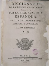 PORTADA DEL DICCIONARIO DE LA LENGUA - 2ª IMPRESION REALIZADA POR JUAN DE IBARRA- 1770
MADRID,