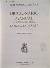 PORTADA DEL DICCIONARIO MANUAL E ILUSTRADO DE LA LENGUA ESPAÑOLA- 1989
MADRID, ACADEMIA DE LA