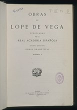 LOPE DE VEGA FELIX 1562/1635
PORTADA DE OBRAS DE LOPE DE VEGA/  REPRODUCCION  FACSIMIL/ PUBLICADAS