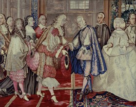 Entrevue de Louis XIV et Philippe IV d'Espagne dans l''île des Faisans, le 6 juin 1660