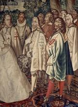 Entrevue de Louis XIV et Philippe IV d'Espagne dans l''île des Faisans, le 6 juin 1660 (détail)