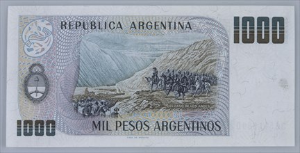 BILLETE DE MIL PESOS ARGENTINOS - REVERSO