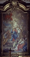 MURA FRANCESCO 1696/1784
VISITACION DE LA VIRGEN MARIA A SU PRIMA SANTA ISABEL- PINTURA BARROCA- S