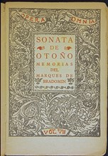 VALLE INCLAN RAMON 1866-1936
PORTADA DE "SONATA DE OTOÑO-MEMORIAS DEL MARQUES DE BRADOMIN"-OPERA