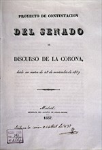 PROYECTO DE CONTESTACION DEL SENADO AL DISCURSO DE LA CORONA-LEIDO EN SESION DEL