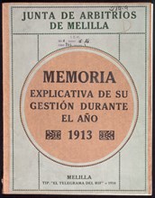 JUNTA DE ARBITRIOS DE MELILLA- MEMORIA EXPLICATIVA DE SU GESTION DURANTE 1913
MADRID,