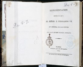 FLOREZ ESTRADA ALVARO
REPRESENTACION HECHA A FERNANDO VII EN DEFENSA DE LAS CORTES - 1820
MADRID,