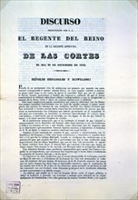 SESION REGIA DEL 26/12/1841 - DISCURSO DEL REGENTE GENERAL BALDOMERO ESPARTERO
MADRID,