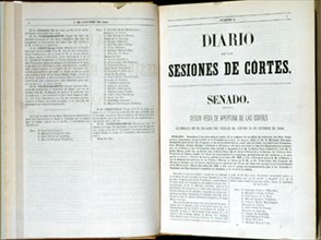 SESION REGIA (1ª DE ISABEL II)- DIARIO DE SESIONES 10/10/1844-PRESIDE EL SENADO JOSE Mª