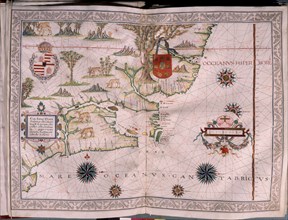 VAZ DOURADO FERNAO 1520/80
ATLAS PORTULANO - 1568
MADRID, COLECCION DUQUES DE