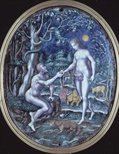 PLACA DE LIMOGES REPRESENTANDO A ADAN Y EVA - 1570
LONDRES, MUSEO VICTORIA