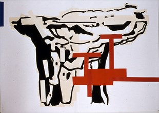 IRAZU PELLO 1963/
BLOW UP-2001-CINTA ADHESIVA Y PINTURA SOBRE PAPEL 192x127 cm
MADRID, GALERIA