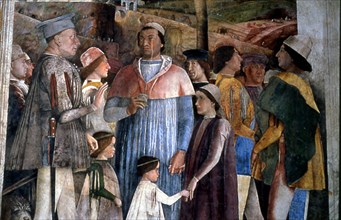 MANTEGNA ANDREA 1431/1506
LUDOVICO GONZAGA Y SU HIJO - 1471-74- FRESCO DE LA CAMARA DE LOS