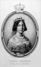 MADRAZO FEDERICO 1815/94
Portrait de la reine Isabelle II d'Espagne - GRABADO POR CALAMATTA EN