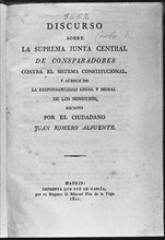 ROMERO ALFUENTE JUAN
DISCURSO SOBRE LA JUNTA CENTRAL DE CONSPIRADORES CONTRA EL SISTEMA