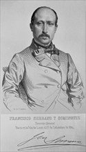 FRANCISCO SERRANO DOMINGUEZ (1810/1885) - MILITAR Y POLITICO ESPAÑOL REGENTE Y PRESIDENTE DEL