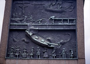 Vaa, Monument erected in honor of the Vikings (detail)