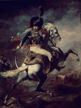 GERICAULT, THEODORE. OFICIAL DE CAZADORES DE LA GUARDIA IMPERIAL A LA CARGA - 1812 -  292x194 - ROMANTICISMO FRANCES