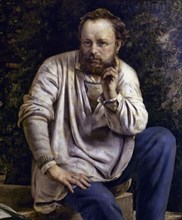 Courbet, Proudhon and his Children (detail)