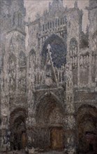 Monet, Cathédrale de Rouen, le portail, temps gris, harmonie grise