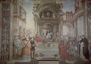 LIPPI FILIPPO 1457/1504
TRIUNFO DE SANTO TOMAS DE AQUINO - FRESCO DE LA CAPILLA CARAFA - 1489 -