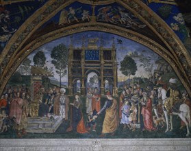PINTURICCHIO 1454-1513
LA DISPUTA DE SANTA CATALINA (RETRATO DE LUCRECIA BORGIA) CON LOS FILOSOFOS