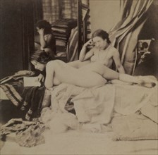 RETRATO DE DOS MUJERES - FOTOGRAFIA REALIZADA EN 1855 - ORIGINAL EN LA BIBLIOTECA NACIONAL DE