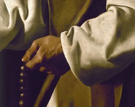 Zurbaran, Saint Antoine le Grand (détail de sa main droite)