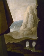 Zurbaran, Saint Antoine le Grand (détail du paysage)