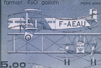 AVION FARMAN F6O GOLIATH - 1919 - DETALLE DE UN SELLO