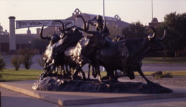 ESCULTURA DE VAQUERO CON GANADO
FORT WORTH-TEXAS, EXTERIOR
EEUU