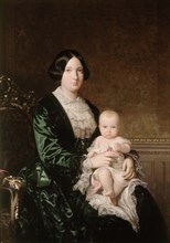 MADRAZO FEDERICO 1815/94
Portrait de la reine Isabelle II d'Espagne, avec l'infante Isabel - 1852-