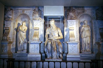 MIGUEL ANGEL 1475-1564
MOISES- ESCULTURA CENTRAL DE LA TUMBA DEL PAPA JULIO II REALIZADA ENTRE