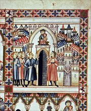 ALFONSO X EL SABIO 1221/84
D-MS.B.R.20- CANTIGA STA MARIA-Nº293-F47-B- VIRGEN EN LA PUERTA DE