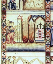 ALFONSO X EL SABIO 1221/84
D-MS.B.R.20-CANTIGA STA MARIA-Nº316-F109-C-INCENDIO DE UNA IGLESIA DE