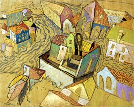QUINTERO DANIEL 1949/
BASED ON OCHRE - 2003 - OLEO/TEMPERA/CARBONCILLO/TELA - 65x81
MADRID,