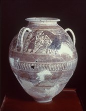 Grand vase décoré provenant de la province d'Alicante