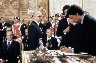 Signature du traité Madrid/Lisbonne le 12 juin 1985