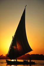 Felucca on the Nile, in Egypt