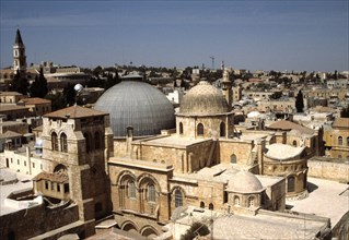 Vue de Jérusalem Est, avec la basilique du Saint Sépulcre