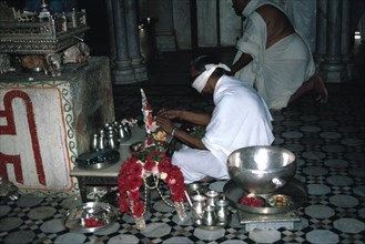 Worship in the Jain Temple in Mumbai, India
