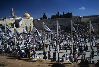Yom Kippur, the Jewish Day of Atonement celebrated at the Western Wall in Jerusalem
