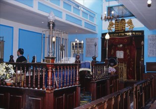 The interior of the Congregation of Jacob synagogue, in East London