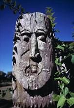 Une idole polynésienne (ou dieu tiki) sur l'Ile des Pins, en Nouvelle-Calédonie