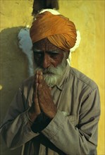 An elderly Sikh at Narkana Sahib, the birthplace of Guru Nanak