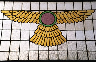 The winged symbol of Zoroastrianism