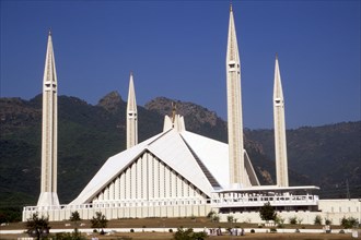 Mosquée Faisal à Islamabad, financée par l'Arabie Saoudite, 1988