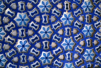 Sacred circles, glazed tiles in Rukn-i 'Alam shrine, in Multan, Pakistan